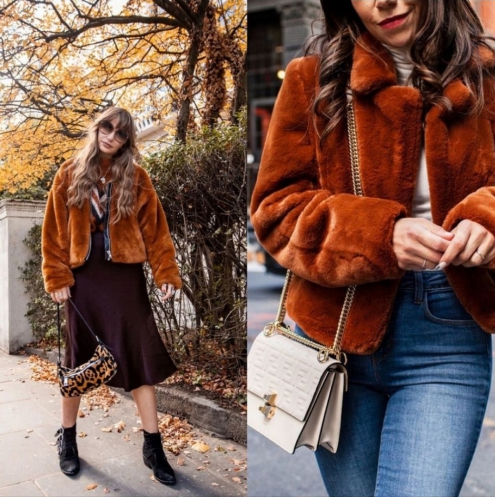🌟 Free People Faux Fur Bomber Jacket